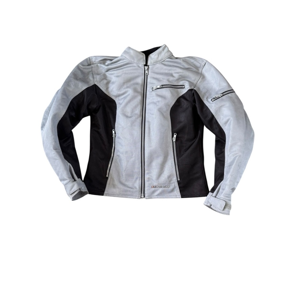 FIRST GEAR Premium Riding Equipment Zip Up MOTORCYCLE JACKET Gray WOMEN'S Small